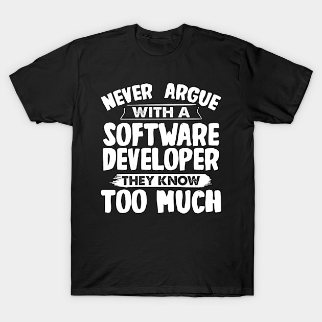 Funny Software Developer T-Shirt by White Martian